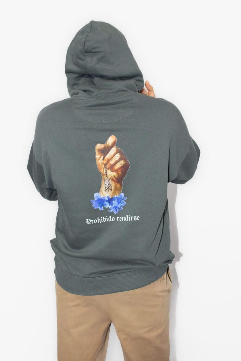 sudadera grey prohibido rendirse masculina
