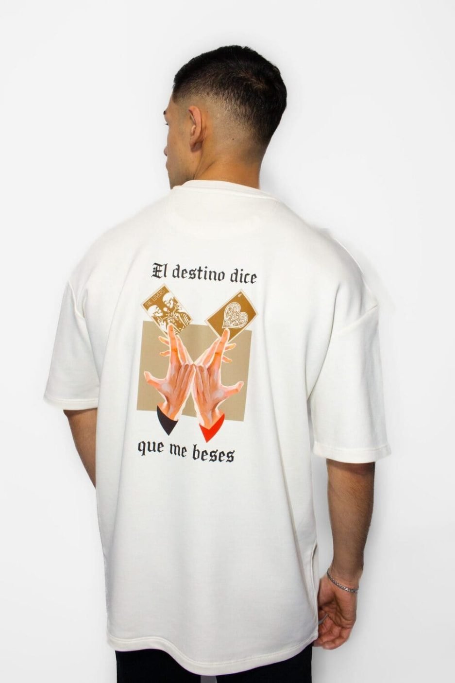 camiseta ivory el destino dice que me beses masculina