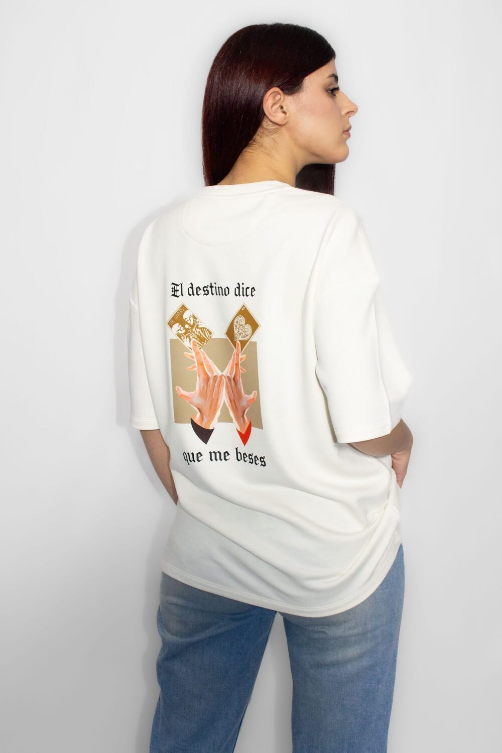 camiseta ivory el destino dice que me beses