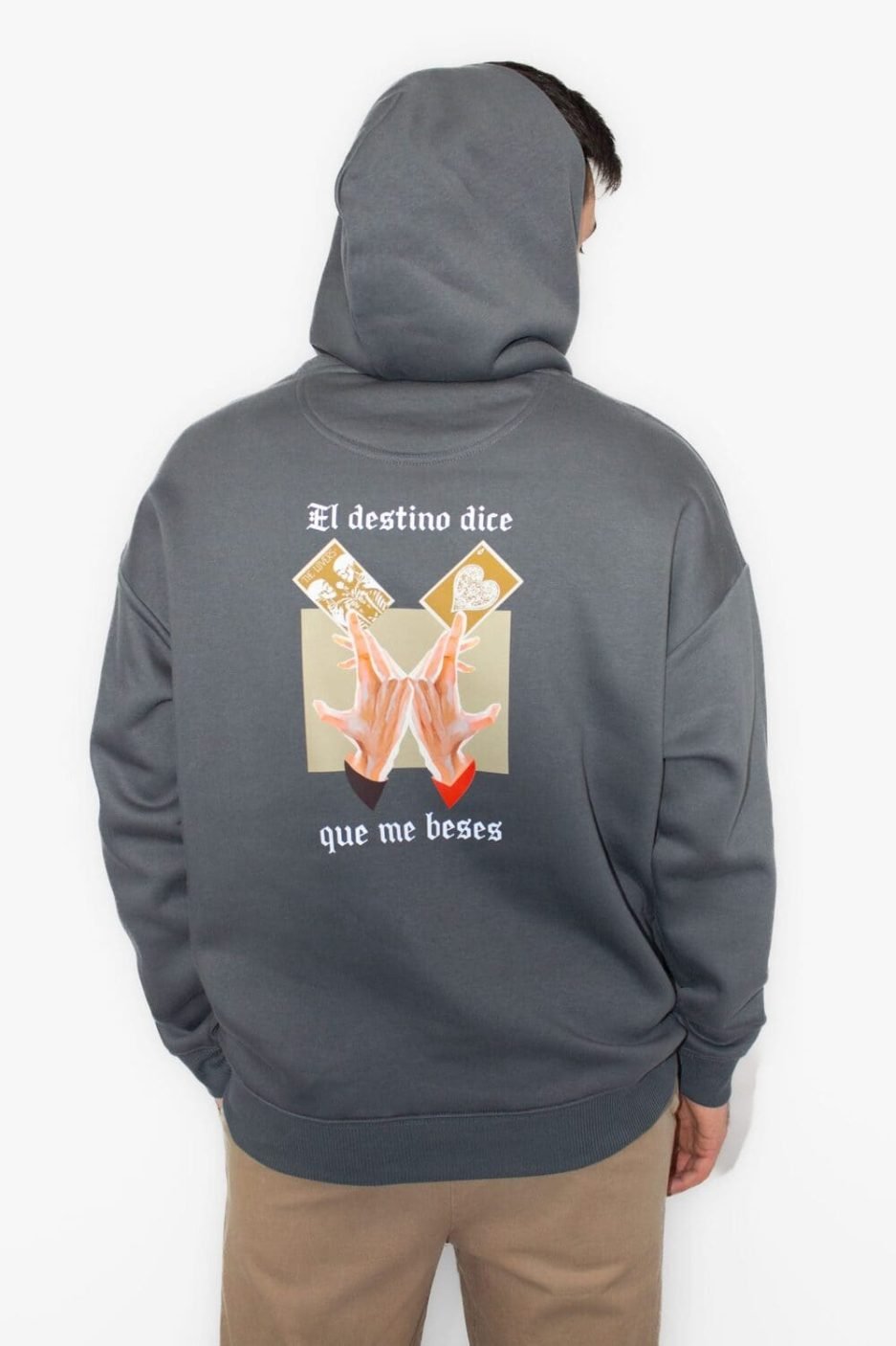 sudadera grey el destino dice que me beses masculina
