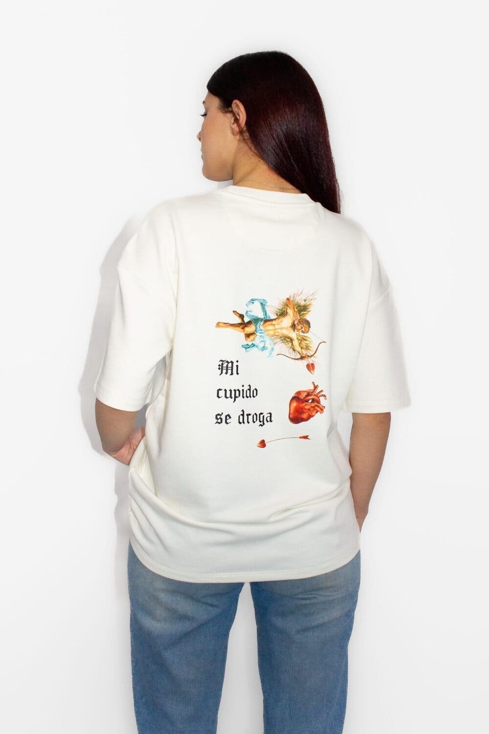 camiseta ivory mi cupido se droga femenina