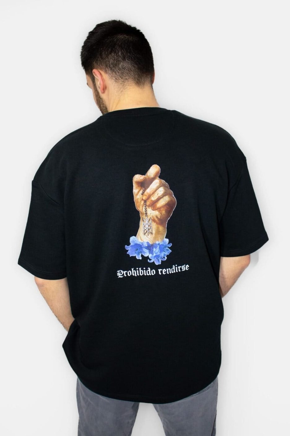 camiseta black prohibido rendirse masculina