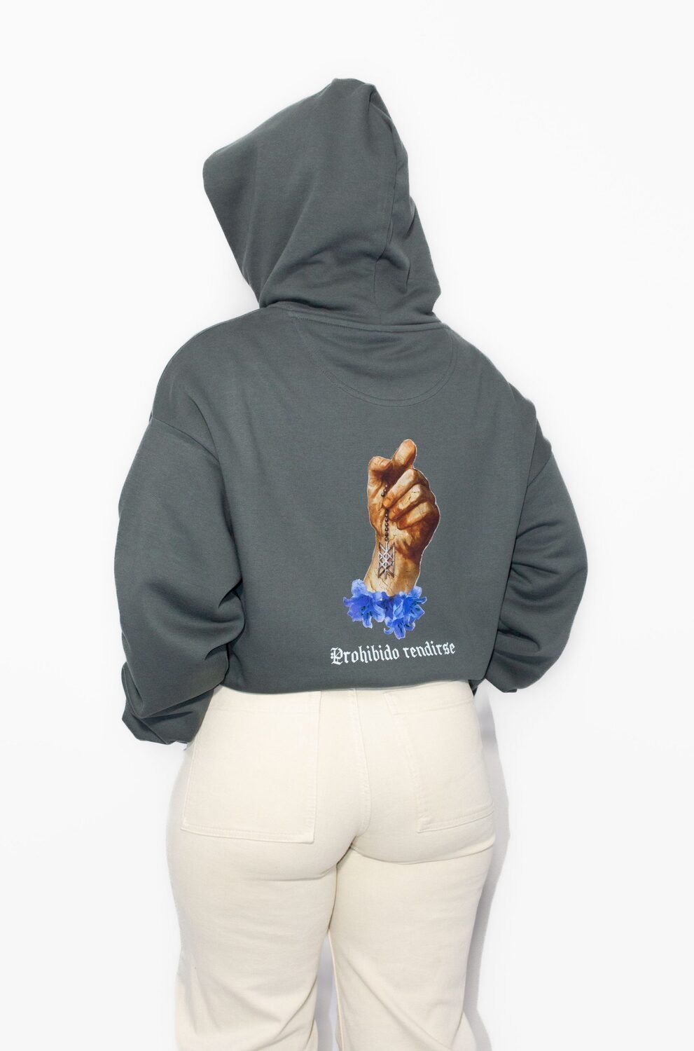 sudadera grey prohibido rendirse femenina