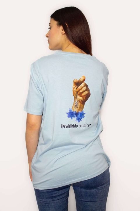 Camiseta prohibido rendirse femenina aquamarine